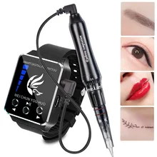 Портативные часы Перманентный макияж машина для бровей губ роторный аппарат для татуажа MTS PMU система с 10 шт. иглы татуировки