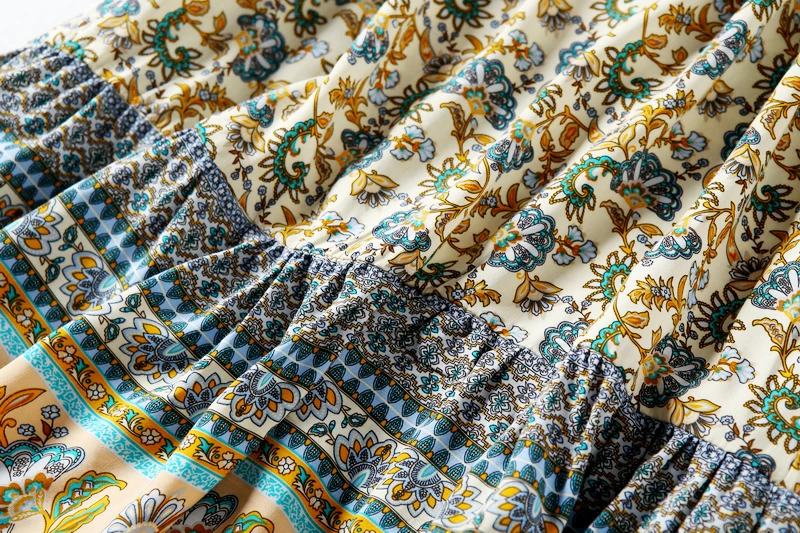 Звезда Светлячок boho дикое повседневное свободное платье с принтом и расклешенными рукавами с оборками женское Австралийское праздничное пляжное платье для женщин