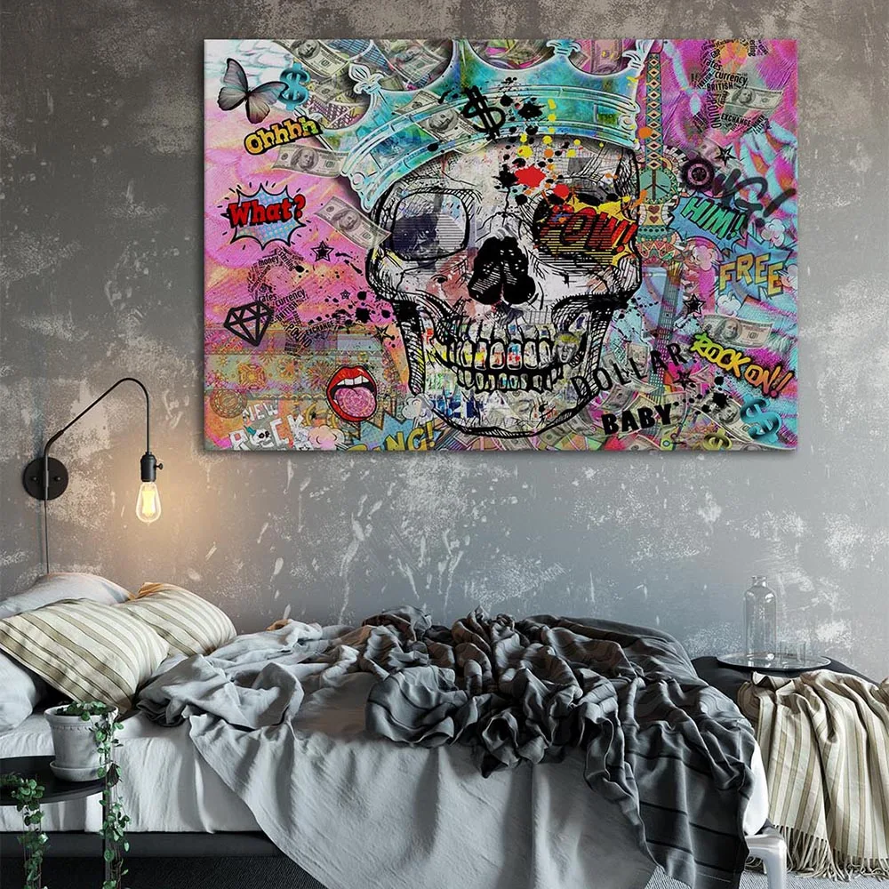 

Dollar Baby Skull Landscape Fashion Wall Art Print Canvas Poster Print Canvas Painting Picture For Living Room Home Decoration
