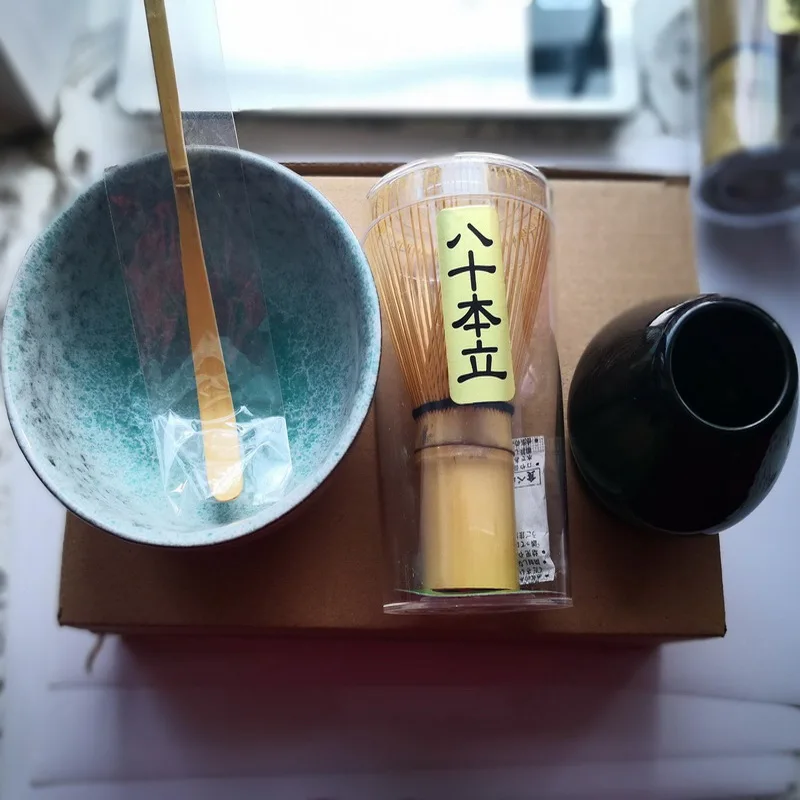traditional matcha sets natural bamboo whisk ceremic bowl holder japanese style tea | Дом и сад