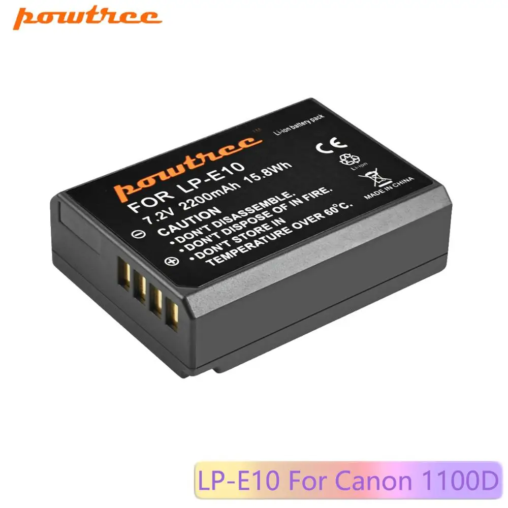 Аккумулятор Powtree для цифровой камеры Canon 1100D 1200D 1300D Rebel T3 T5 KISS X50 X70 2200 мАч|Цифровые