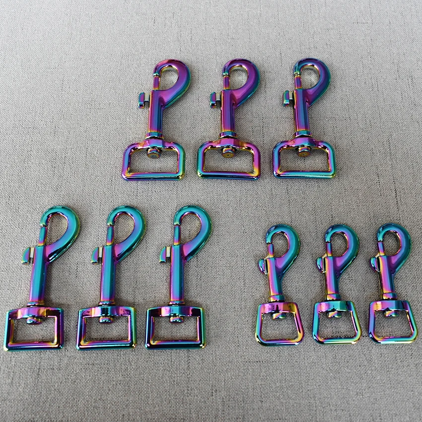 

100 Pcs 15mm 20mm 25mm Webbing Straps Rainbow Metal Carabiners Buckle Clip Hook For Paracord Dog Rope Pet Leash Leads Clasps
