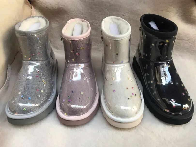 Scarpe donna/зимние ботинки; женская обувь из водонепроницаемого материала; chaussures femme; плюшевые женские ботильоны без застежки; женские зимние ботинки с украшениями