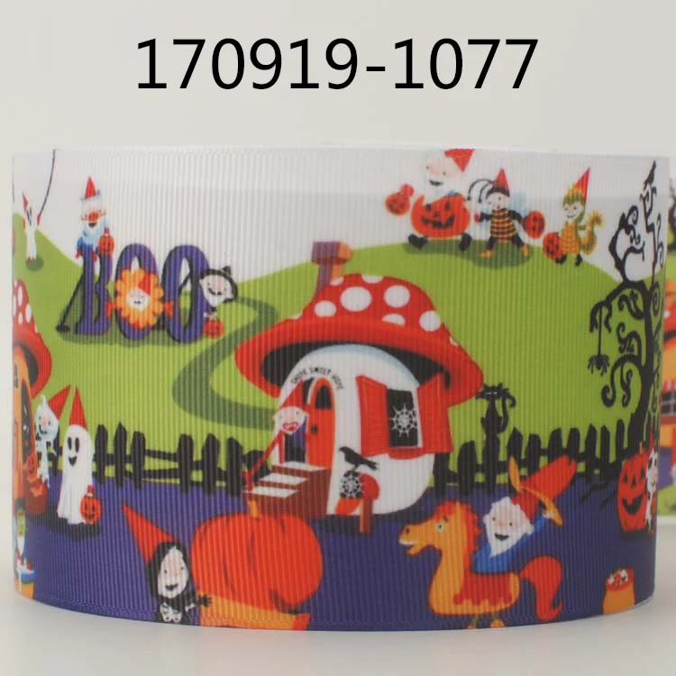 Новые продажи 50 ярдов " 75 мм Хэллоуин нарядная лента напечатанная grosgrain DIY