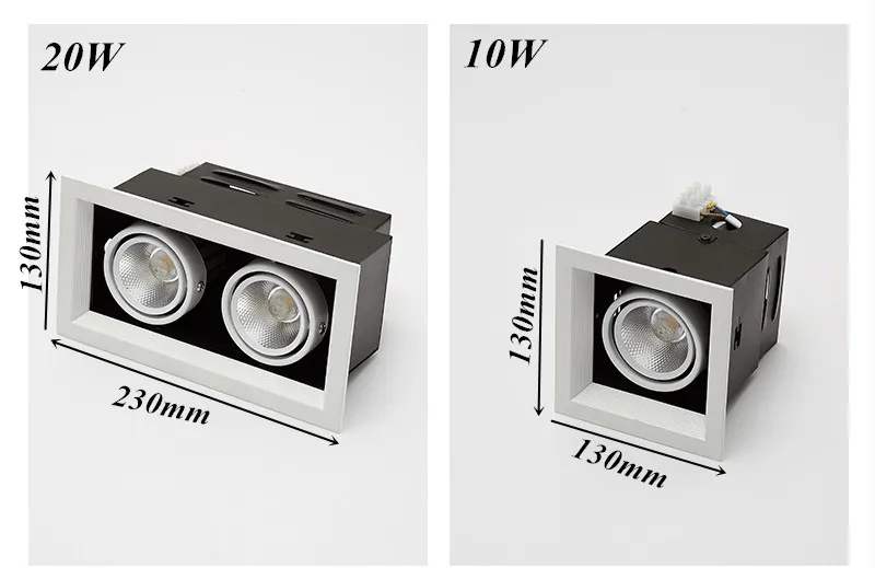 斗胆灯COB双头射灯led嵌入式长方形筒灯格栅吊顶cob豆胆灯单头10W-tmall_05