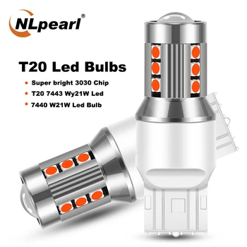 

NLpearl 2x Signal Lamp 7440 W21W Led Bulb 3030SMD T20 7443 Led Canbus W21/5W Cat Turn Signal Light Brake Reverse Lights