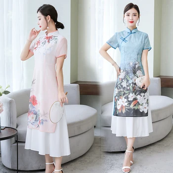 

2020 aodai vietnam clothing cheongsam qipao chinese dress vietnamese traditional dress elegant modern women traditional aodai