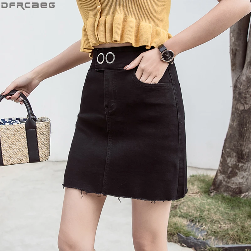 ladies pink denim skirt