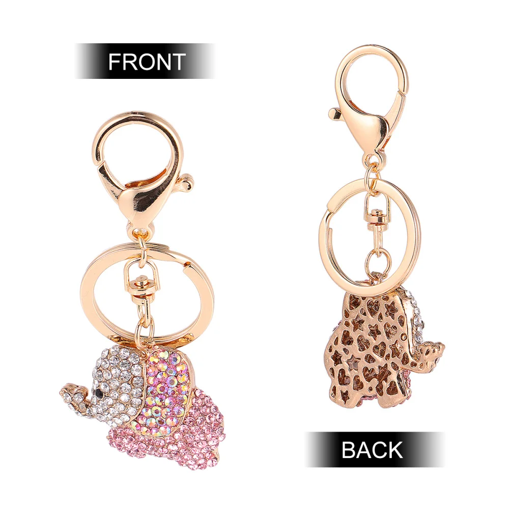 1pc Cute Keychain Car Pendant Ornament Bag Hanging Decorations Colorful Rhinestone Elephant Shape Design for Friends Kid | Украшения и