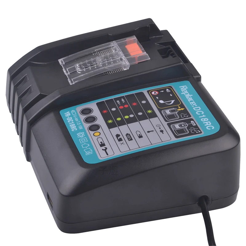Быстрое зарядное устройство для Makita BL1830 BL1430 BL1850 BL1860 7,2-18 V 3A без экрана водонепроницаемый и влагостойкий