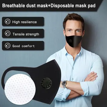 

PM 2.5 Dust Masks Double Air Valve Anti Pollution Mask Dust Mask Anti-fog Activated Carbon Filter Flu-proof Mouth Outdoor Mask