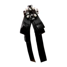 Новая мода, корейский женский галстук-бабочка, звезда, рубашка, воротник, булавка, брошь, ретро, бант, кружево, горный хрусталь, жемчуг