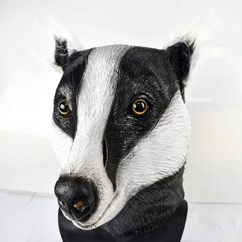 

halloween Animal Face Mask Badger Full Head Mask for Halloween Carnival Party Handmade Latex Mask
