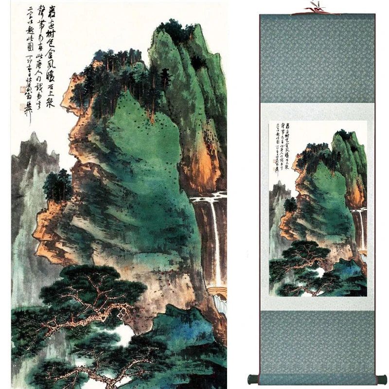 

Пейзаж картины для дома, офиса, украшение китайский свиток картина с изображением гор и реки живопись 20190812014
