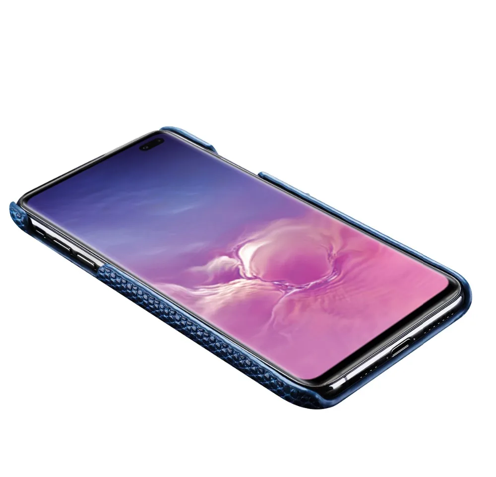 BuzzLee первый слой Воловьей Кожи Ящерицы шаблон задняя крышка для samsung S10 Plus телефон Чехол царапинам телефон чехол для samsung Note9