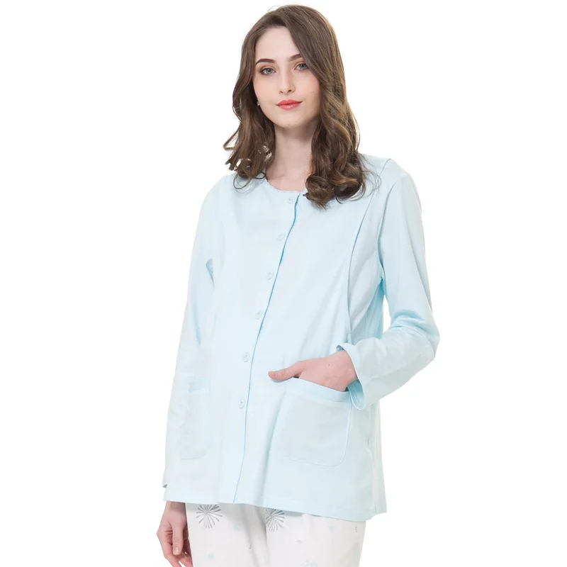 

2018 Spring And Autumn New Style Cotton Pregnant Women Pajamas Cardigan Long Sleeve Cotton Long Sleeve Homewear Set Korean-style