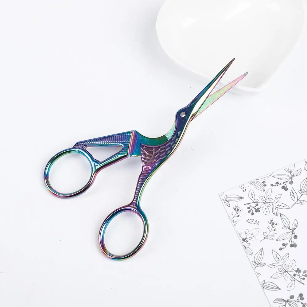 1Pc Professional Hairdressing Vintage Classic Scissors Nail Art Stork Crane Bird Cutters Styling Tools Hair Accessories 2021 2
