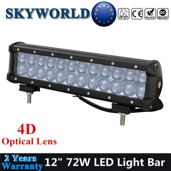 

SKYWORLD 12inch Car Driving LED Bar Spot Flood Combo Beam 72W Offroad LED Work Light 12V 24V 4D Optical For Truck Jeep 4X4 4WD