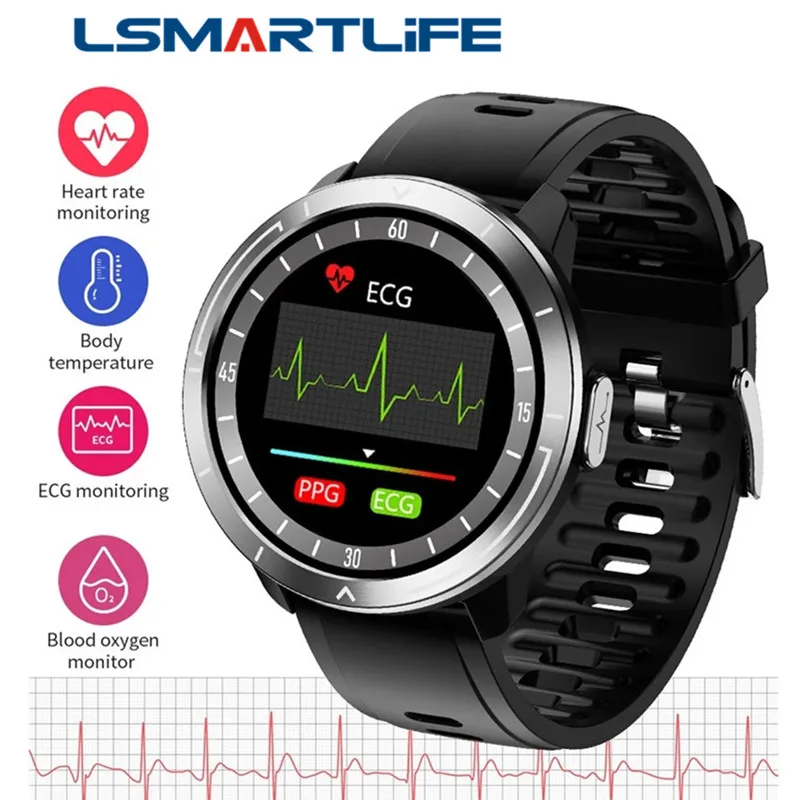 M18 Plus ECG PPG Smart Watch Men 24H Body Temperature 1.3