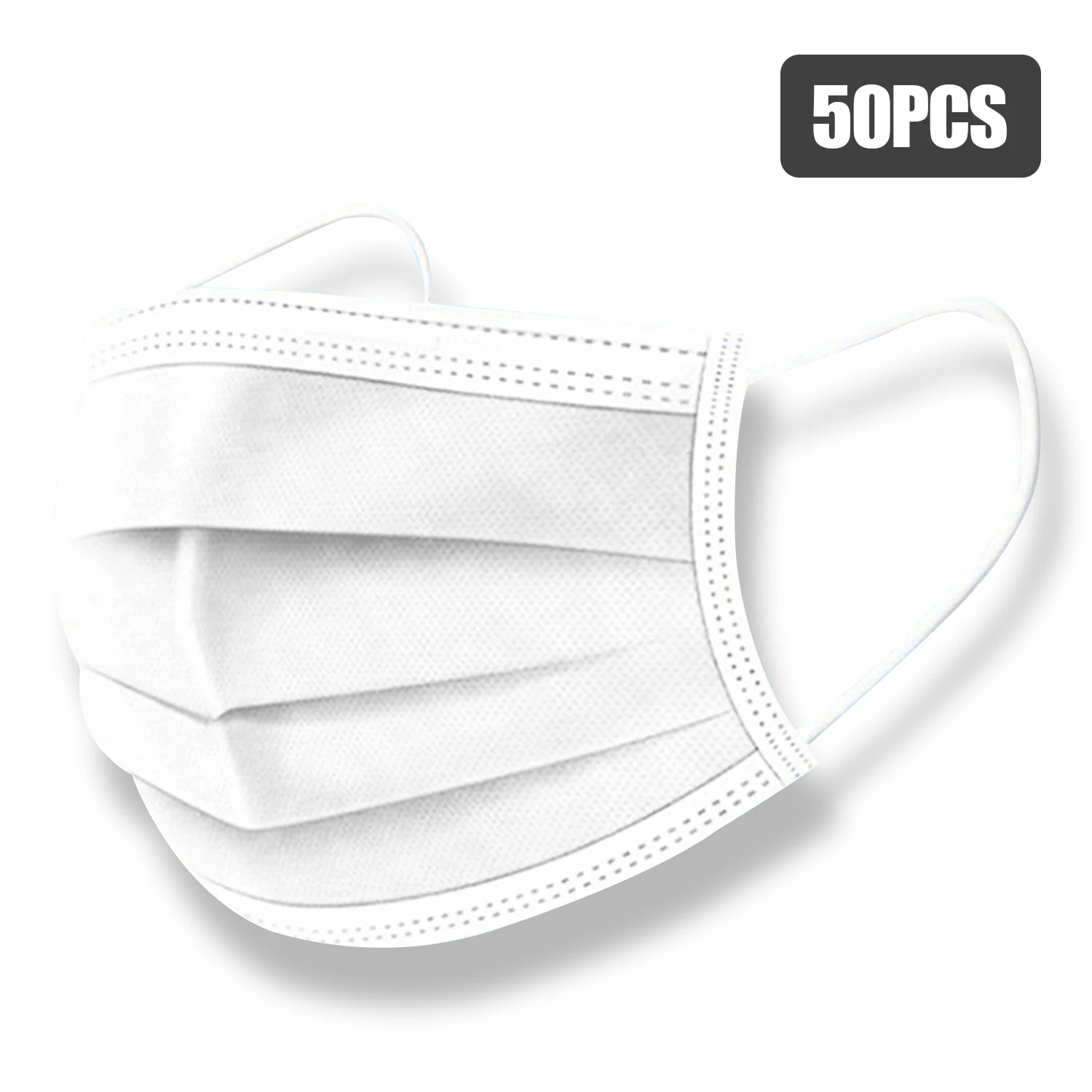 

50PCS Disposable Face Mask 95% Filtration Earloop Masks 3-Lay Anti-fog Haze PM2.5 face shield Non-woven Fabric vs N95 FFP3 FFP2