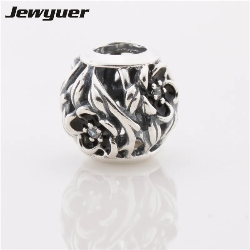 Newest flower charms 925 Sterling silver jewelry charm Fit bracelet Diy gift to best friends forever beads wholesale BE170