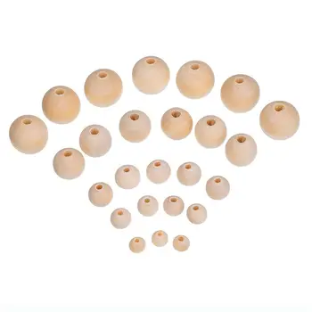 

Natural Round Wood Beads Loose Spacer Beads For Diy Jewelry Making, 150 Pieces, 5 Sizes (8 mm/ 10 mm/ 12 mm/ 16 mm/ 20 mm)