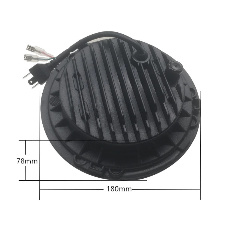 back of 7inch led headlight