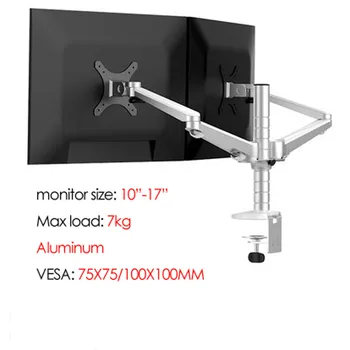 

aluminum OA-4S 10-27" Double arm dual screen desktop mount monitor table stand pad desk mount stand monitor bracket shelf