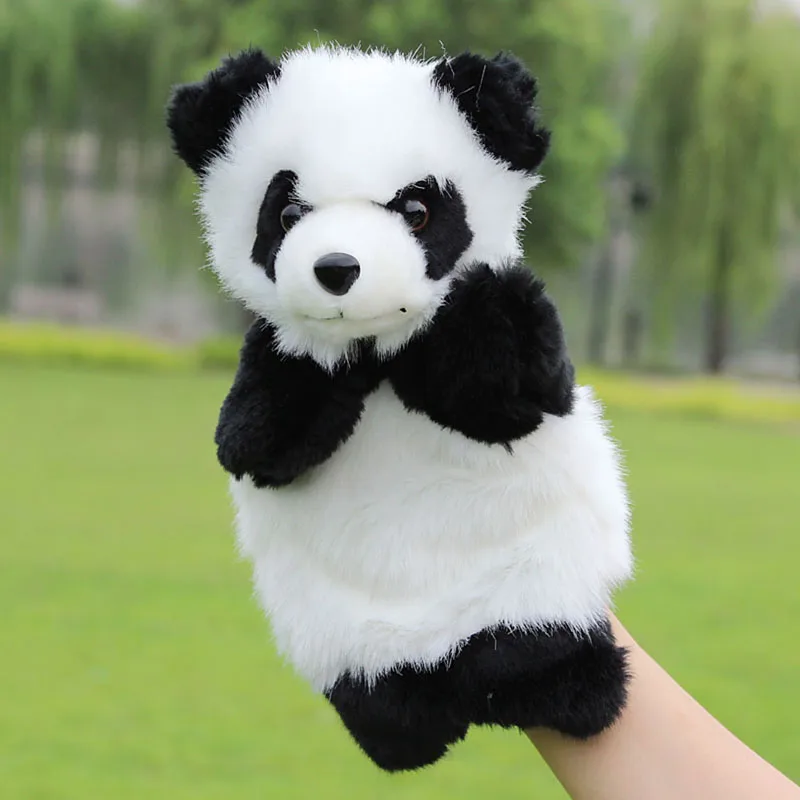 2024 New Small Hand Puppets Children Party Cute Panda Hand Hood Halloween Party Favors Telling Story Educational Toys for Kids 2016 cute funny mini animal plush hand puppets tigger doll story educational toys for children kids