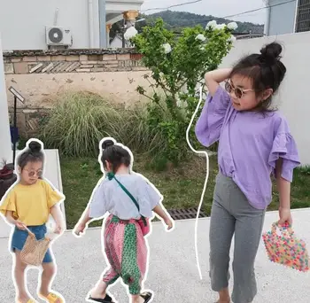 

2020 Fashion Baby Girl Ruffles T-Shirt Summer Girls Top Tees Kids Clothes 2-7 Years