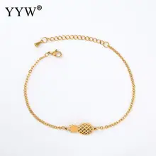 Очаровательный женский браслет из нержавеющей стали с ананасом, регулируемая цепочка, розовое золото/серебро, модные браслеты, хорошее качество