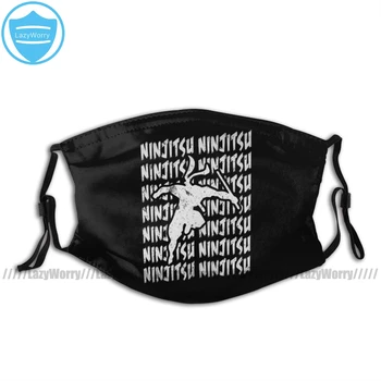 

Ninja Mouth Face Mask Ninjutsu Repeat Ninja Martial Arts Facial Mask Funny Fashion with 2 Filters for Adult