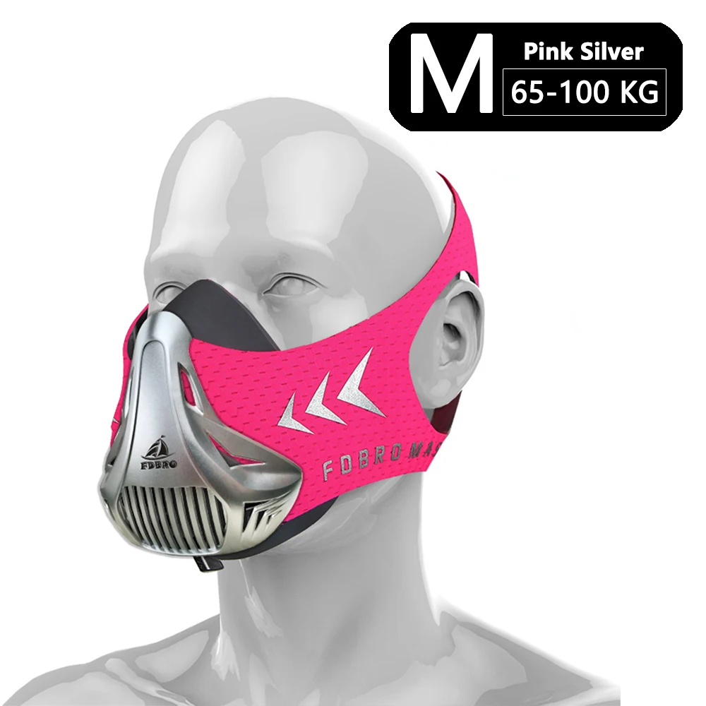 801 Pink Silver M Имитирующая высоту Спортивная маска контроль воздуха для велосипеда/езды/велоспорта маска для фитнеса сердце легкие тренировочная маска для мужчин/женщин маска для бега - Цвет: 801 Pink Silver M