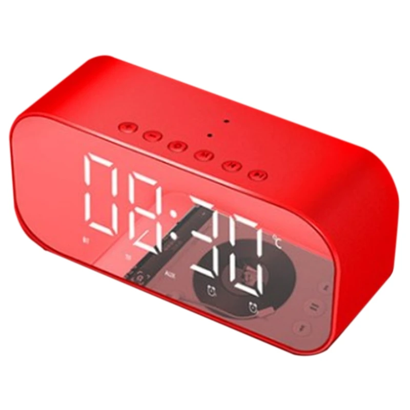 Bluetooth динамик с fm-радио светодиодный зеркальный будильник часы сабвуфер музыкальный плеер Повтор Настольные часы беспроводные
