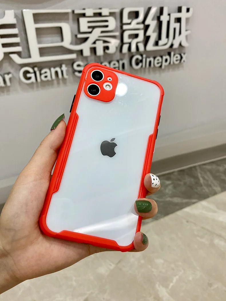 Luxury Shockproof Frame Clear Phone Case For iPhone 11 12 Pro Max Mini XR X XS 7 8 Plus SE 2 Lens Protective Transparent Cover iphone 11 cover