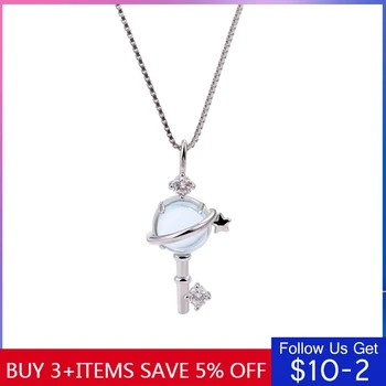 

CodeMonkey Authentic 925 Sterling Silver Blue Planet Key Pendant Necklace Hot Fashion 2019 New Design Necklace Jewelry N107
