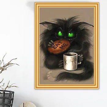

DIY 5D Diamond Painting Animal Cross Stitch Rhinestones Full Square Diamond Embroidery Cat Cartoon Mosaic Picture Decor Gift