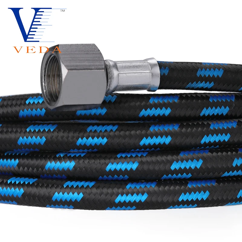 Tuyau D'Aérographe Tressé Nylon 1.8 M - Raccord 1/8 à 1/8 - Pour Compresseur Air - Outil De Modélisme