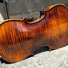 Обильная профессиональная скрипка ручной работы 4/4 из твердой древесины коричневая Скрипка для начинающих струнный инструмент