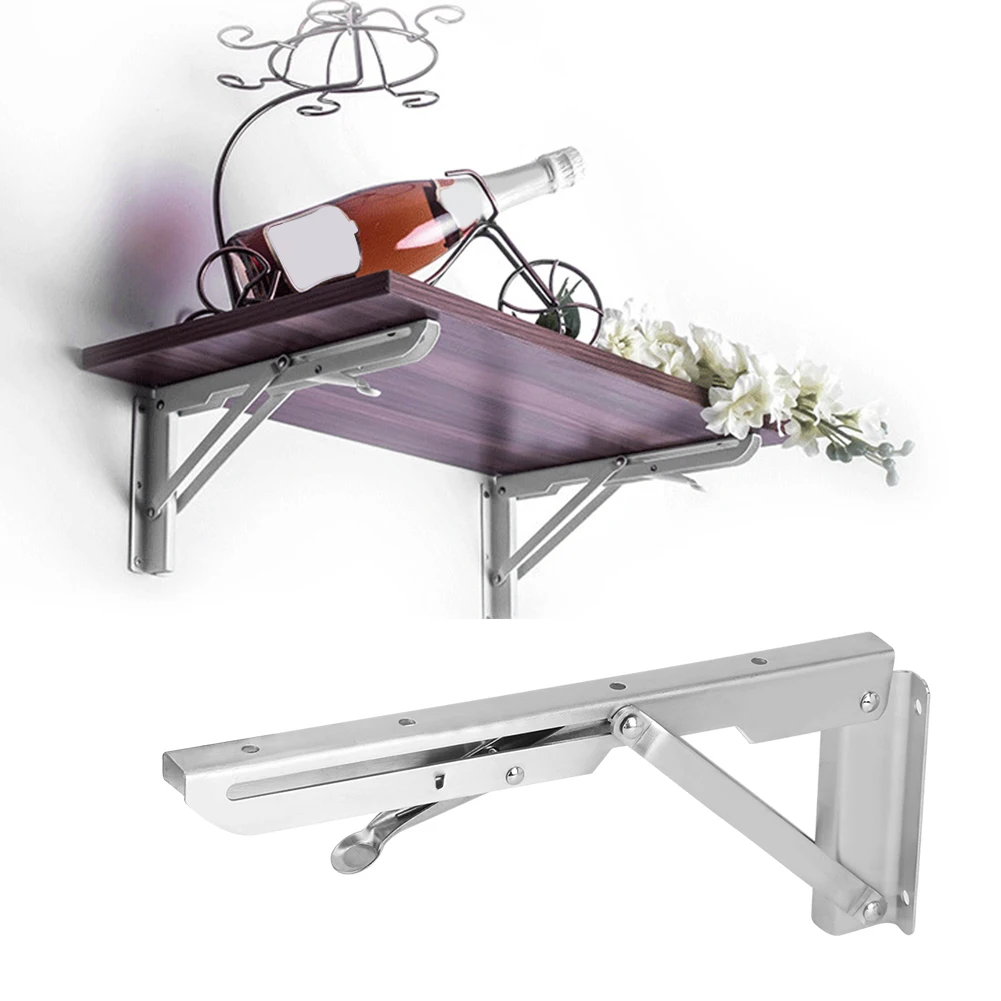 

Folding Bracket Stainless Steel K Type Triangular Folding Brackets Home Movable Storage Rack Bracket Support Dropshipping