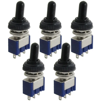 

New 5 Pcs AC 125V 6A ON/OFF/ON 3 Position SPDT 3 Pins Toggle Switch with Waterproof Boot