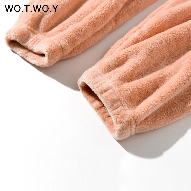 WOTWOY 2020 красочные зимние узкие брюки женские свободные толстые теплые с