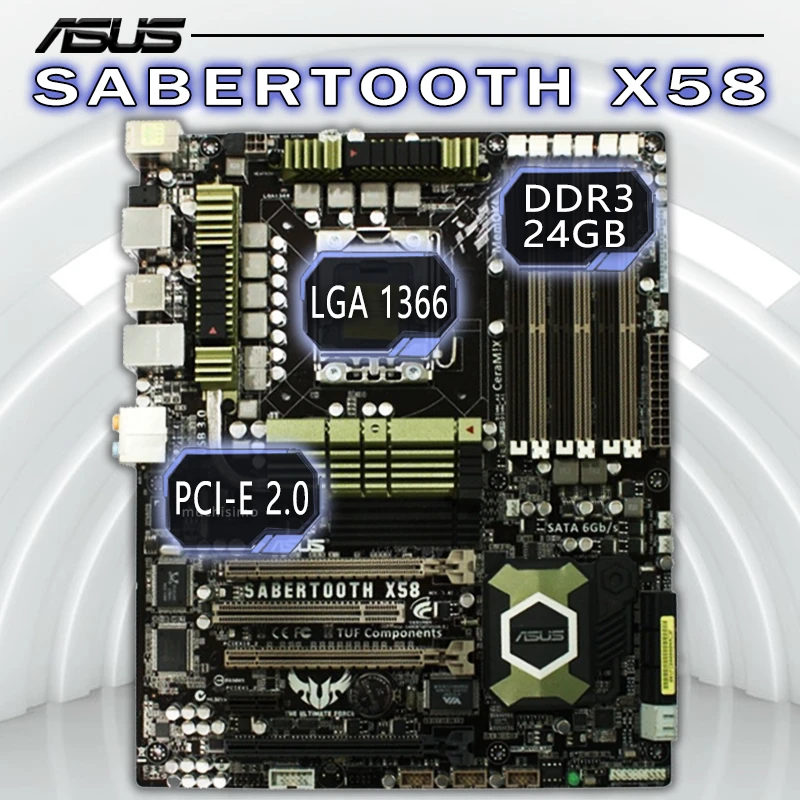 LGA 1366 Asus SaberTooth X58 Motherboard Intel Core I7 Extreme DDR3