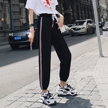 

NEW Women's nine point pants comfortable and versatile leisure sports loose necked show thin running gym