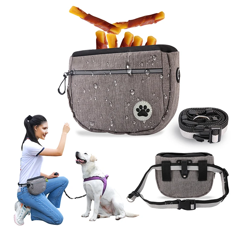 Dog Treat Pouch - Pet Portable Training Waist Bag for Dog Obedience and Outdoor Activities