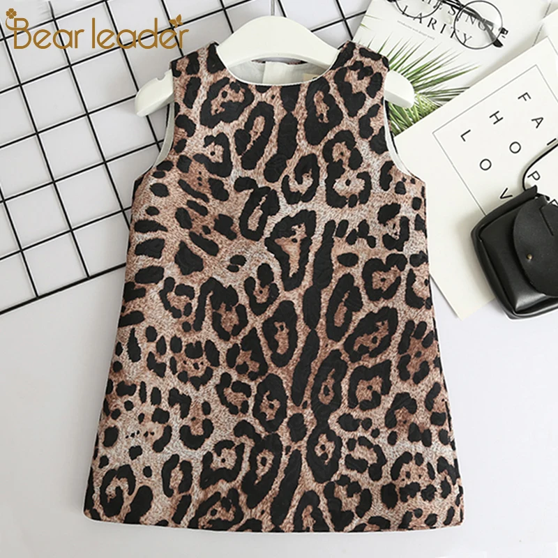 Bear leader/платья для девочек Новинка года, брендовая одежда принцессы для девочек праздничное платье без рукавов с принтом для маленьких девочек возрастом от 3 до 8 лет