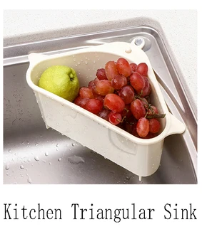 

Kitchen Triangular Sink Strainer Drain Vegetable Fruits Drainer Basket Suction Cup Sponge Rack Storage Tool Sink Filter Shelf