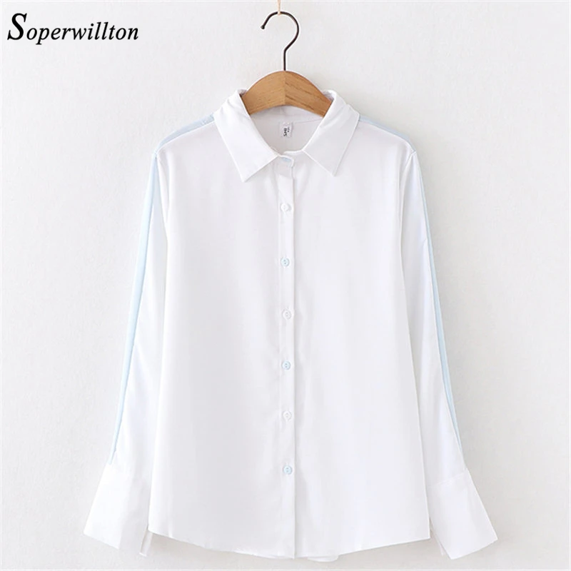 

White Color Blouse Women Tops Long Sleeve 2019 Fall Casual Female Shirts preppy style New Arrived Femme Blusas