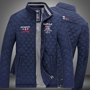 

Fashion New Shark Brand Business Casual Male Warm Outwear Winter Men Long Sleeve Coats Loose Cotton Clothes Zipper Plus Size 4XL