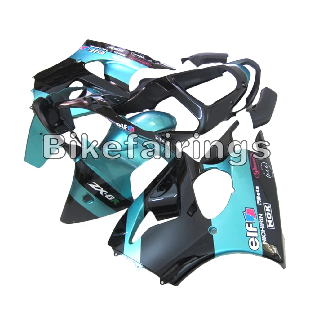 

Light Blue and Black Fairings For Kawasaki ZX-6R 2000 2001 2002 636 zx6r zx636r Complete Customized Bike Body Work